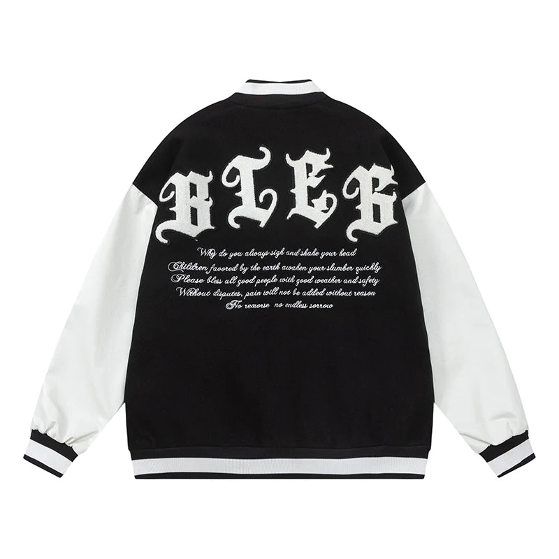 mens embroidery baseball jackets and coats casual single button patchwork hip hop streetwear warm bomber jacket outerwear nan - variant style dc8fef for streetwear fashion