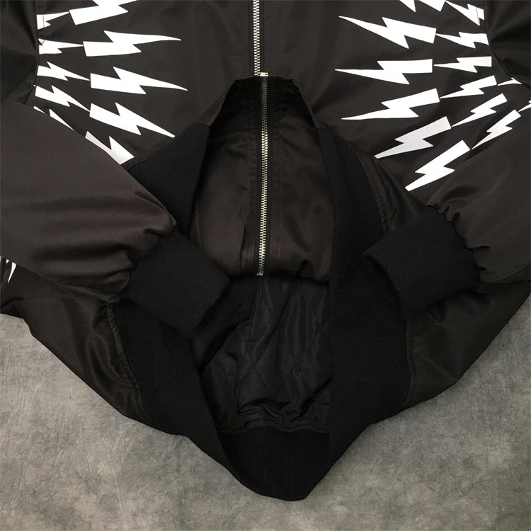 Parka graffiti nan oversized quilted streetwear