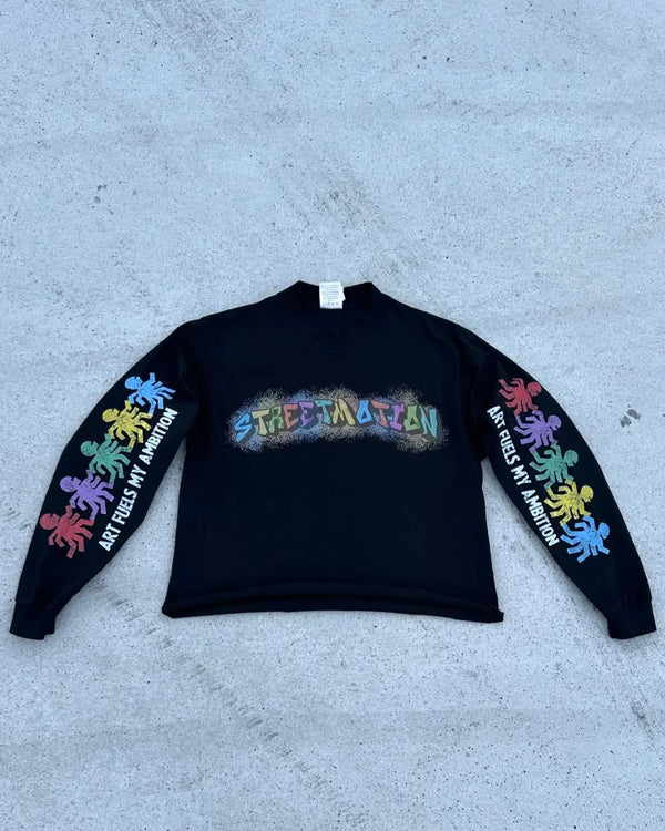 harajuku long sleeve y2k casual fashion sprots individualization graphic t shirts streetwear loose hip hop tops clothes menswear bottoms