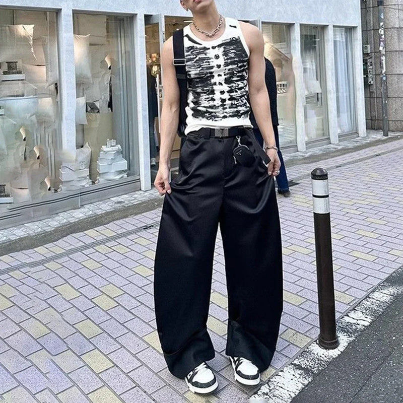 Mens Casual Street Tie Dye Tight Sports Bodybuilding Vest 2024 New Genderless Fashion Sexy Youth Printed Tank Top Unisex