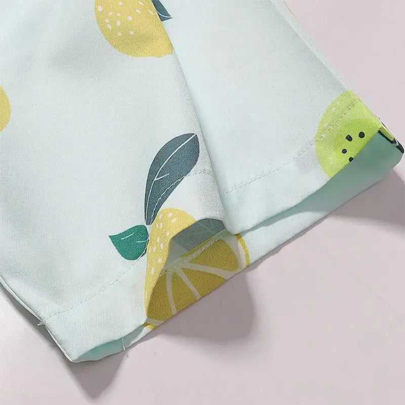 Hawaiian Beach Style Casual Clothes Loose Tops Fruit Print Refreshing Feeling Summer Short Sleeve