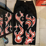 y2k men s jeans oversized hip hop goth flame pattern print baggy jeans for men retro straight wide leg denim pants streetwear unique jeans style 525