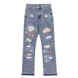 destroyed ripped jeans straight jean pants men biker jeans fashion zipper streetwear trousers hip hop pants joggers baggy jeans unique joggers style 3165