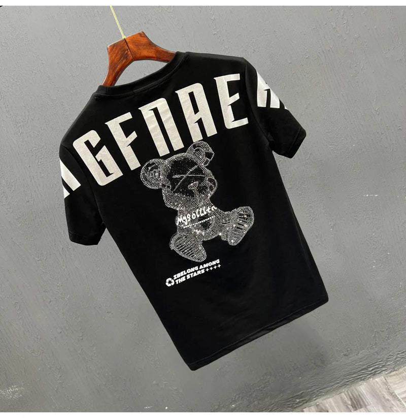 Cyberpunk Melting smiley – High Texture 2023 New Mens Fashion Letter Printed Bear Rhine