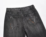 frayed damaged washed black baggy jeans men and women straight streetwear y2k pantalones hombre denim pants oversized cargos unique cargo style 5662