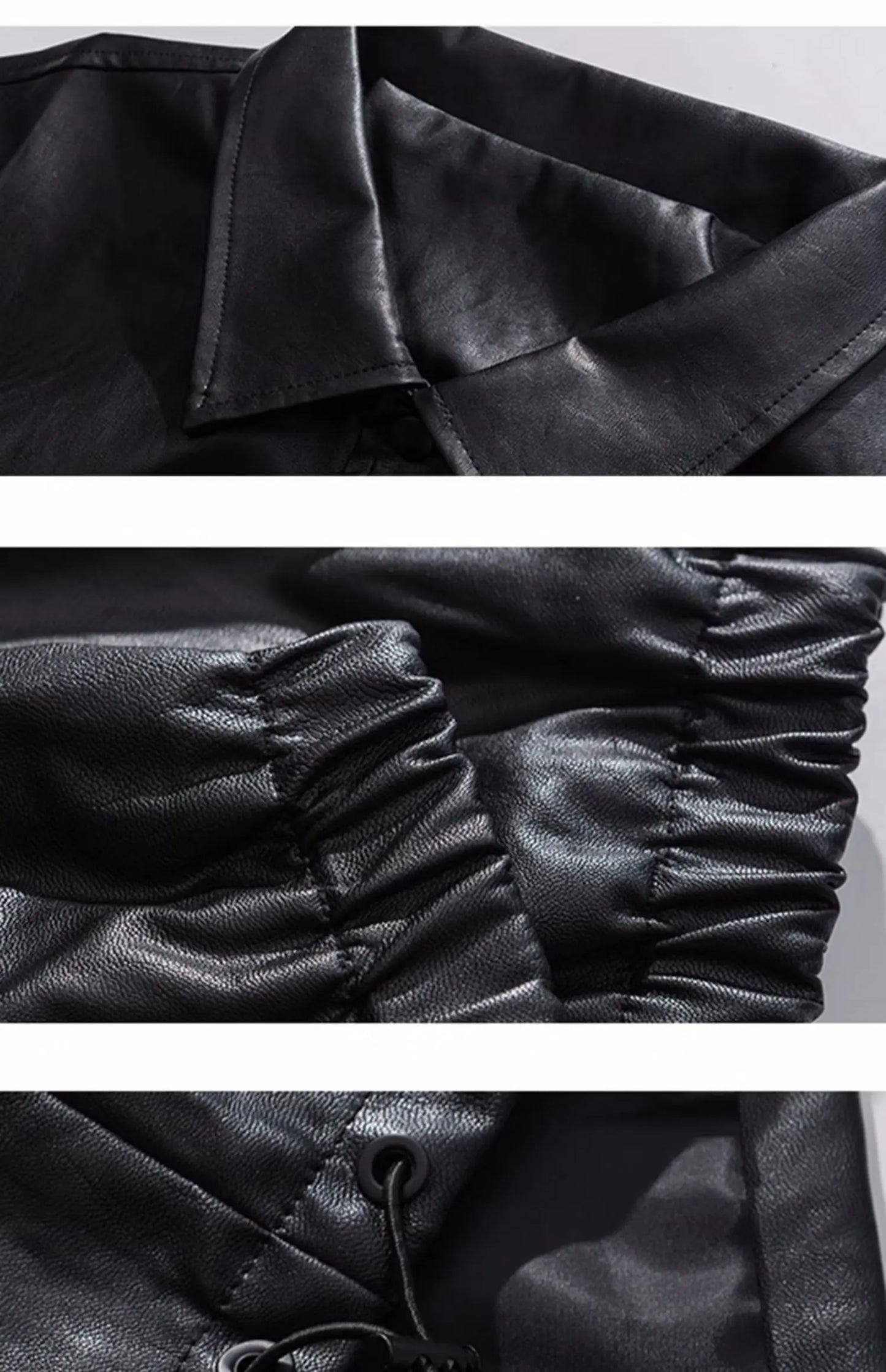 Mens Leather Bomber Jacket Women Hip Hop Letter Motorcycle Loose Casual PU Coat Unisex High Street Racing Varsity Black Outwear