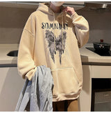 New Gothic Butterfly Printed Hooded Sweatshirt For Men Y2K Harajuku Fa