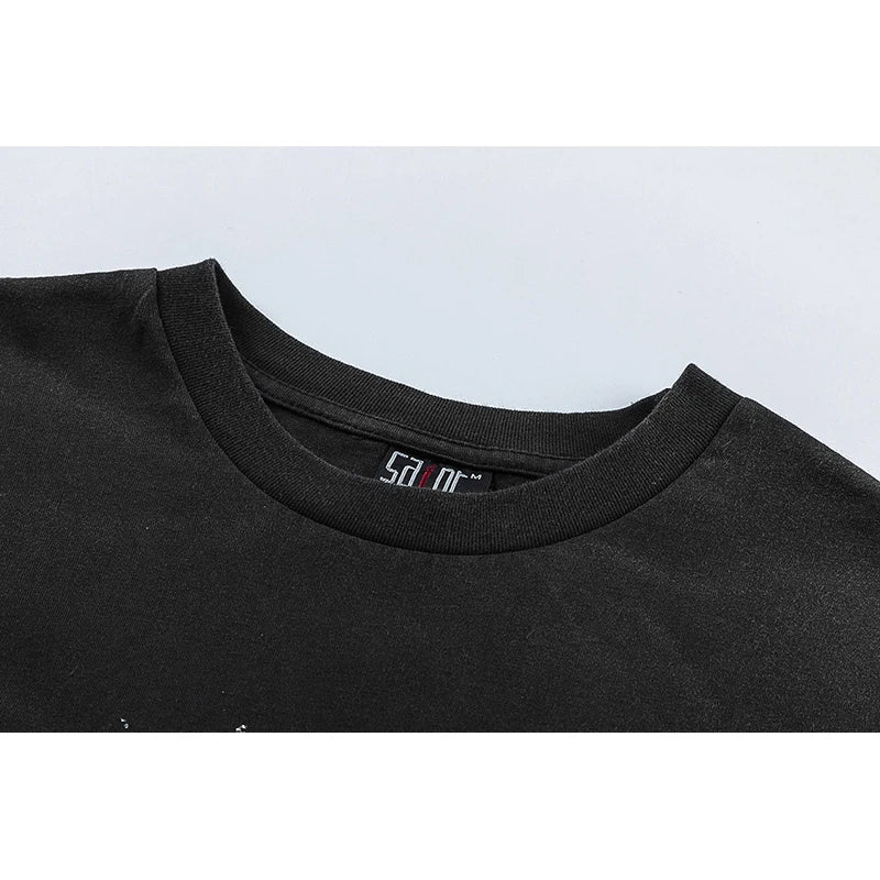 Sadcore T-Shirt – Saint T Shirt Men Woman Summer Good Quality O Neck Loose Let – Urban Streetwear for Men & Women