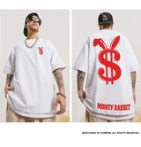 Harajuku Crying character – Money Rabbit Funny Graphic Printed T Shirt For Men Oversized