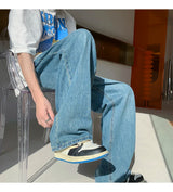 4 colors baggy jeans men fashion casual wide leg jeans men streetwear loose hip hop straight denim pants mens trousers m 2xl unique jeans style 4037