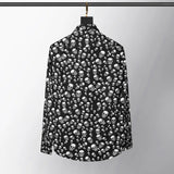 New 2021 Men luxurious classic Skull Head Fashion Cotton Casual Shirts Shirt high quality Pocket Long-sleeves S 2XL #D232