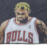 trapwear graphic tee featuring rodman print vintage retro high street hip pop t shirt tops