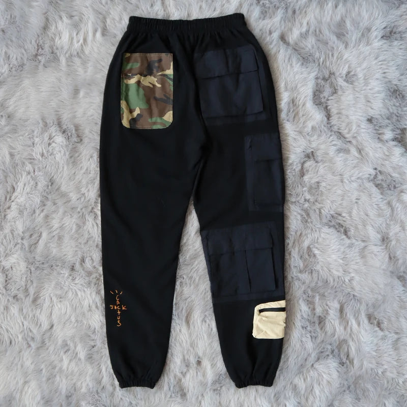 urban streetwear cactus jack cargo joggers pants harajuku hip hop multi pocket loose casual cargo sweatpants men baggy unique joggers style 5052