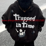 2024 Autumn Winter New Vintage Velvet Hoodie Long Sleeve American Heav