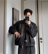 techwear zip bomber, urban street style, mens fashion