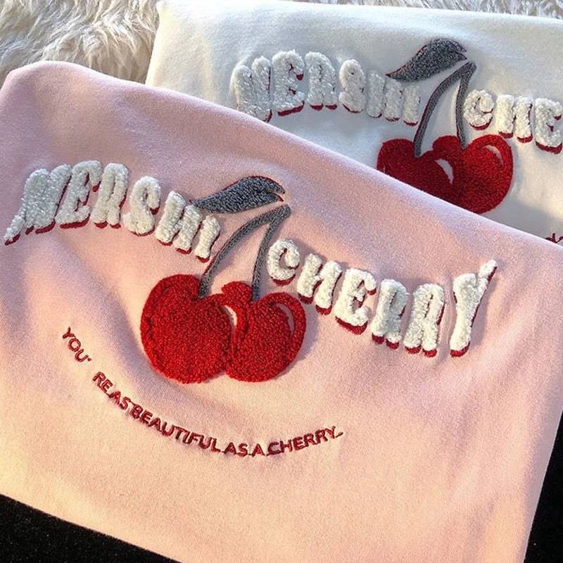 Anime Graphic tee – Fashion Korean Brand Chic Flock Cherry Embroidery T Shirts K