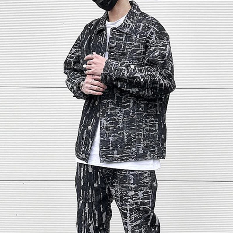 irregular scratched ripped holes denim jackets 2023 fashion turn down collar mens jean outerwear casual streetwear jeans nan  - variant style 2db112 for streetwear fashion