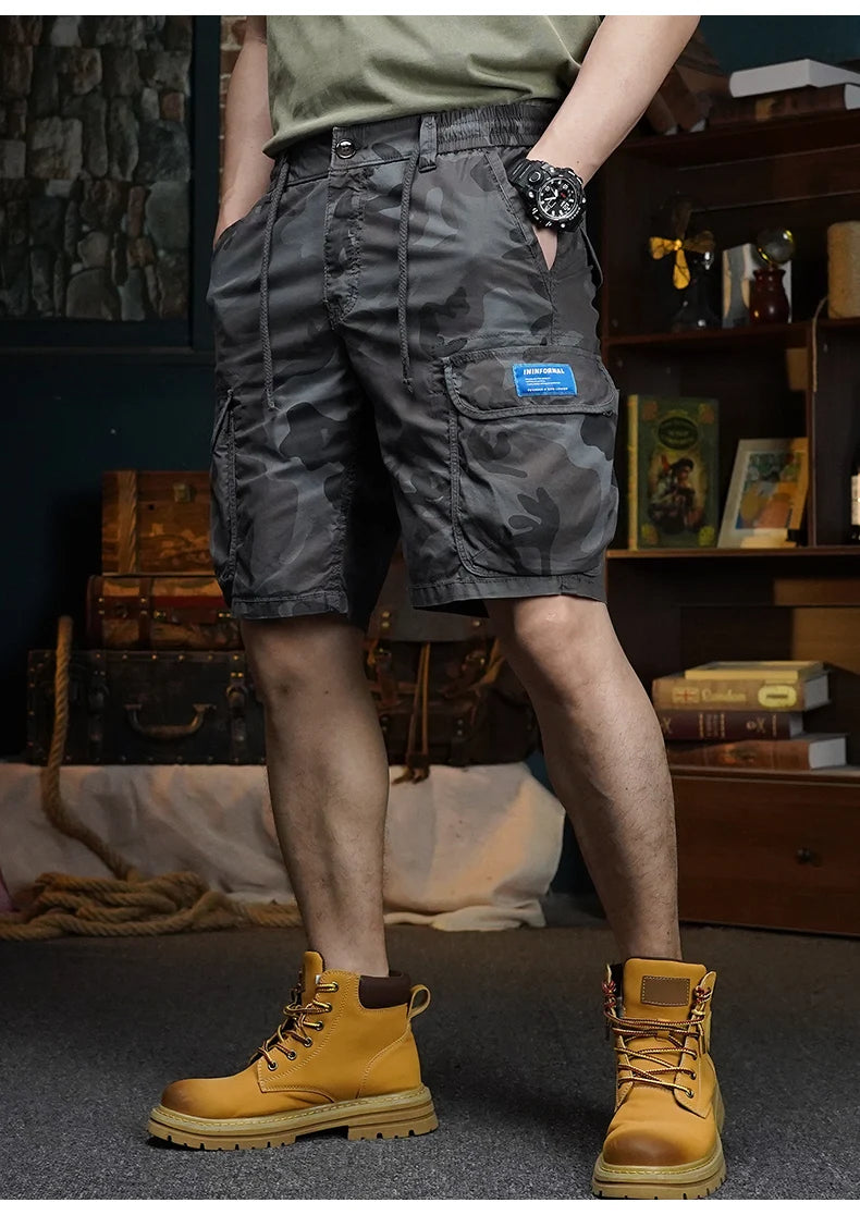 summer cargo shorts mens loose five pocket multi pocket outdoor motorcycle camouflage pants mens shorts unique cargo style 971