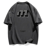 Skatercore Chrome print – Hip Hop Street Personality Letter Print Round Neck Short