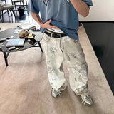 hand painted graffiti washed baggy jeans for men and women y2k streetwear pantalones hombre casual denim trousers oversized vintage washed jeans