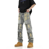 2024 ripped jeans high street straight trousers destroyed hole baggy denim pants vintage retro hip hop 1 urban skinny jeans