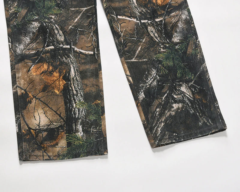 y2k streetwear vintage pantalones hombre trees camouflage jeans cargos for men patchwork straight baggy casual denim trousers 1 unique cargo style 603