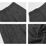 men women streetwear fashion loose casual belt wide leg suit pant boyfriend straight trousers baggy pants unique default style 2357