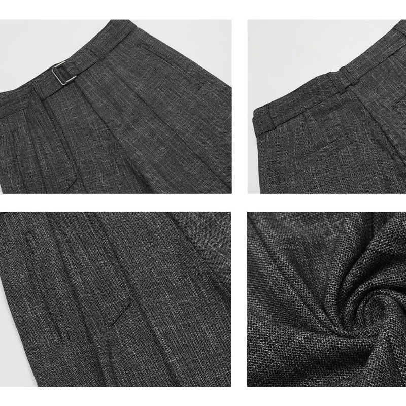 men women streetwear fashion loose casual belt wide leg suit pant boyfriend straight trousers baggy pants unique default style 2357