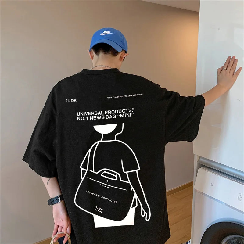 Harajuku Tribal flames – Japanese Streetwear T Shirt Mens Summer Oversized Graphic