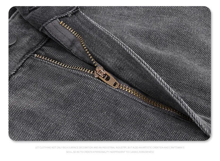2024 autumn and winter new carbon ash wash worn jeans