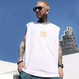 Glitchcore Melting smiley – Summer Chinese Character Print Tank Top Mens Hip Hop Fashion