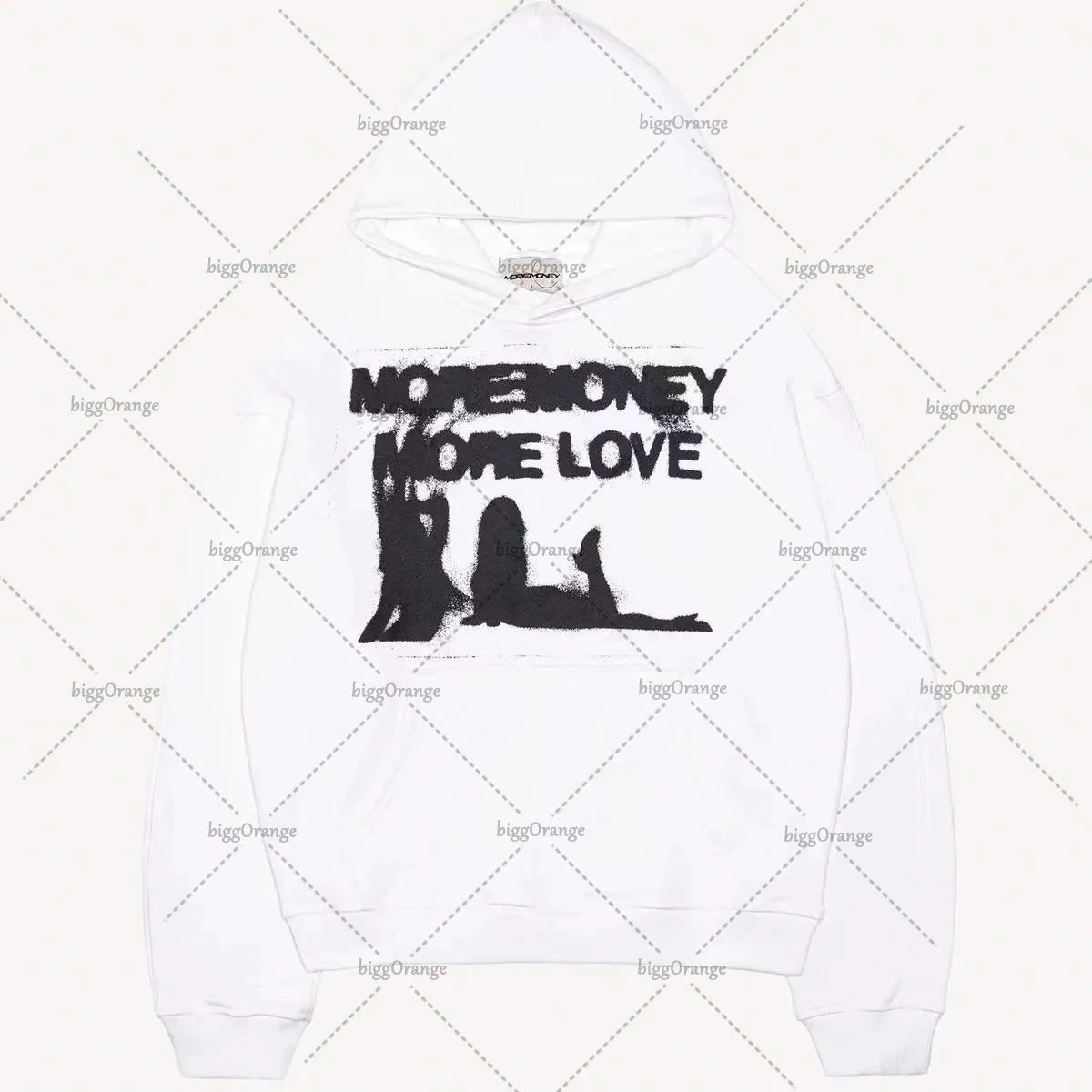 American Fashion Oversized Anime Print Hoodie Mens Y2K Streetwear Hip