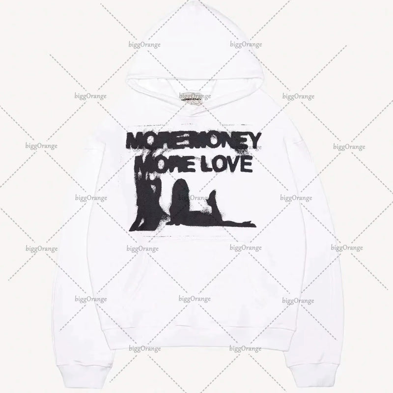 American Fashion Oversized Anime Print Hoodie Mens Y2K Streetwear Hip