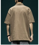 Gothic Angelcore design – Summer New Button Pocket Polo Shirt For Men Casual Short Sle
