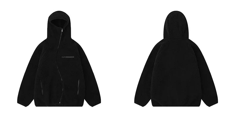 high street fleece hooded jackets and coats new casual warm hoodies hairy curved zipper outerwear streetwear winter men nan j - variant style 56a503 for streetwear fashion