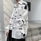 Tie dye loose shirt men long sleeved early autumn Korean version student ins men shirt dark abstinence inch shirt men shirts y2k