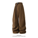 winter mens wide leg straight sweatpants korean fashion warm fleece track pants male casual thermal trousers with long belt unique joggers style 1096