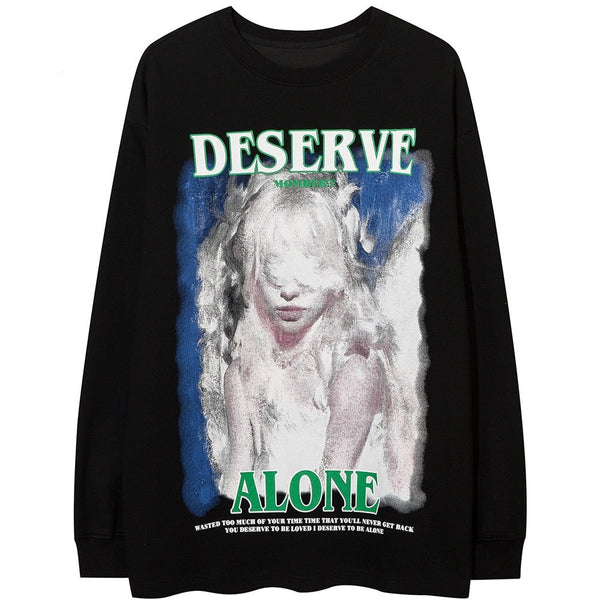 "Deserve" Unisex Men Women Streetwear Graphic Sweatshirt Daulet Apparel