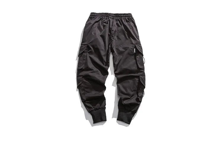 hip hop loose fit elastic waist cargo pants fashion side pocket ankle pants mens new casual drewstring sportwear pants joggers unique joggers style 3767