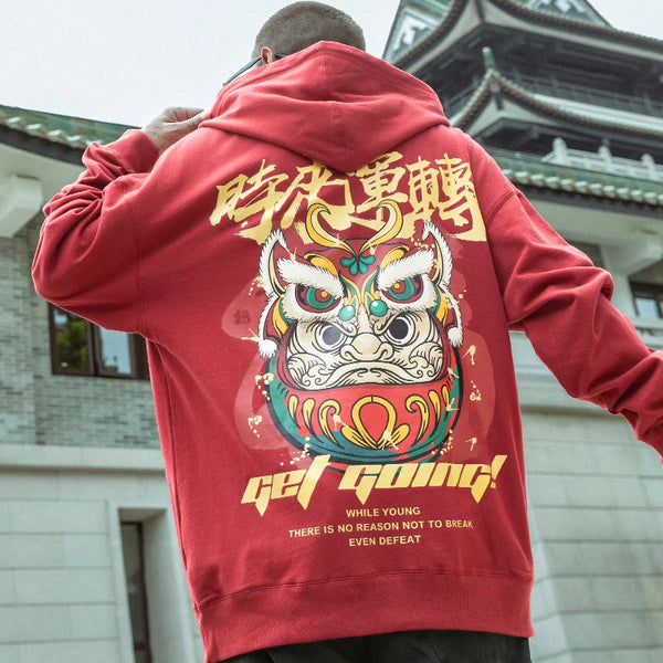 Japanese Streetwear Graphic Print Mens Hoodies Harajuku Fashion Fleece