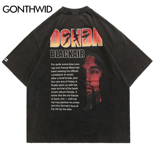 Harajuku Oversized Shirt – Hip Hop Streetwear T Shirt Mens Vintage Poster Graphic Print – Modern Streetwear for Everyone