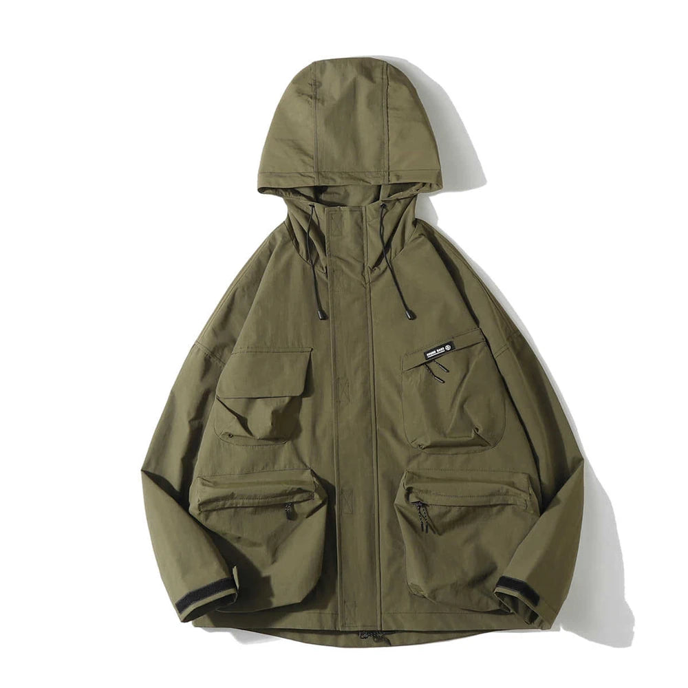 Windbreaker zip-up hooded vintage minimalist oversized