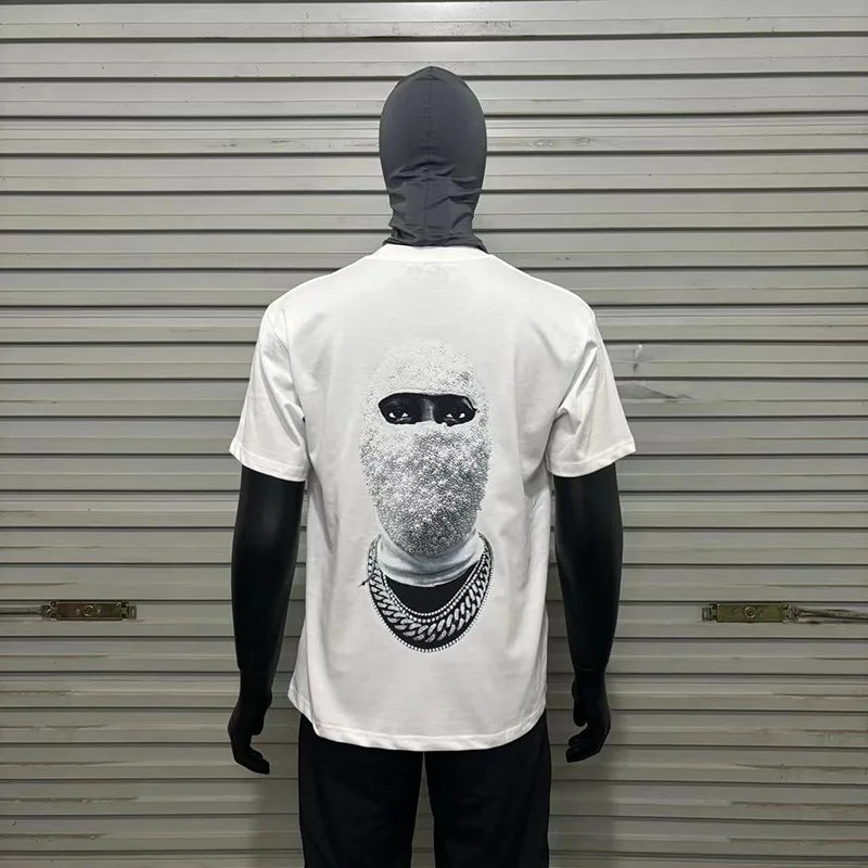 Glitchcore Fashion – High Quality Ih Nom Uh Nit T Shirt Masked Men Letter Printin – Urban Streetwear for Men & Women