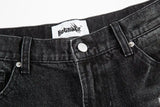 high street black washed straight jeans lowrise hip hop ripped jeans pants for men baggy vintage fashion wide denim pants women unique jeans style 5366