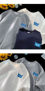 Y2k Anime panel – Korean High End Waffle Short Sleeved T Shirt For Men With Qu