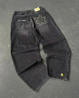 baggy jeans men and women retro harajuku hip hop high waist wide leg trouser y2k new protect jeans letter embroidery washed blue unique jeans style 2541