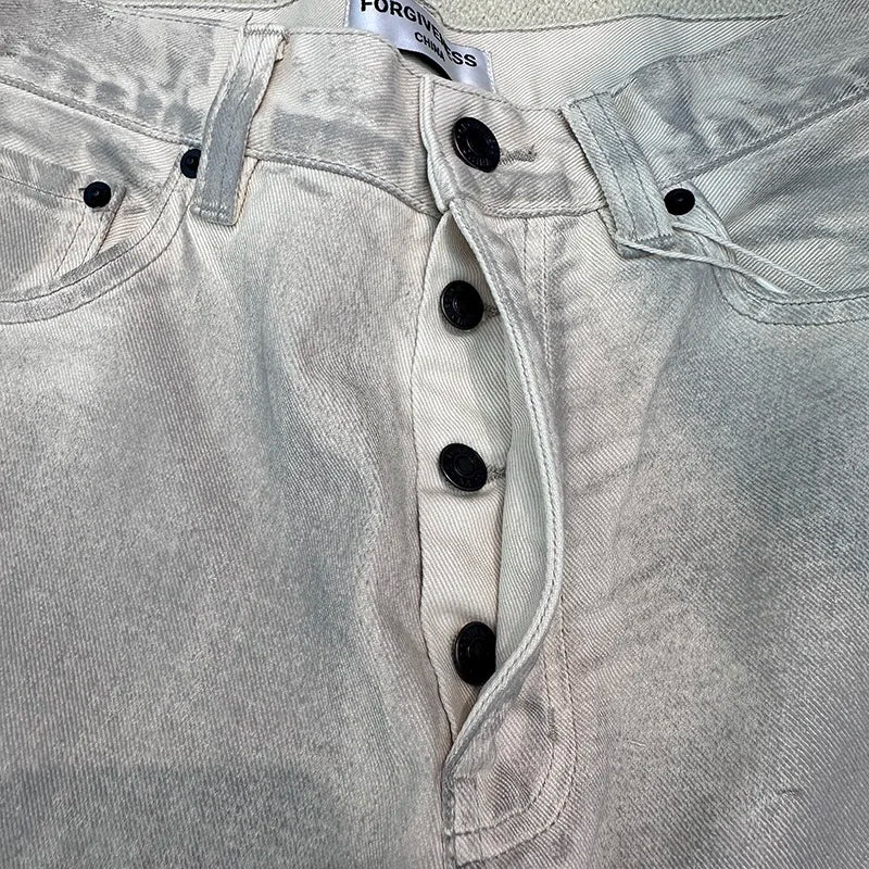 graffiti ink paint print straight pants clean everyday pants