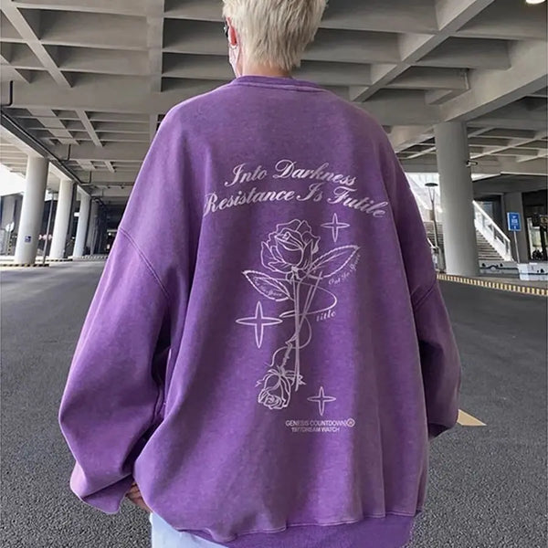 Korean Personalized Distressed Sweatshirt Men's Autumn Trend Brand High Street Handsome Loose Y2K Casual Niche Jacket Youth Tops