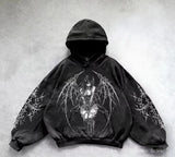 All Cotton Heavy Material Demon Girl Hoodies Women Oversized Hoodie Sw