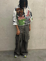 Y2k Graphic tee – Harajuku Retro Five Quarter Sleeves Graphic T Shirts Streetw